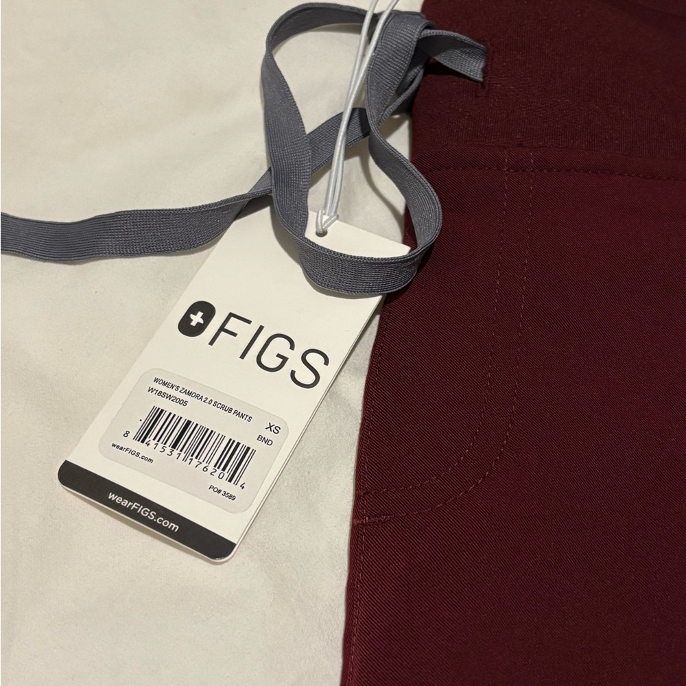 Figs Maroon Zamora jogger Scrub Pants NEW XS